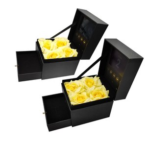 Superlieur מותאם אישית 4.3 מסך מסך מסך lcd עם מגירה עבור מתנות נישואין תכשיטים עיצוב פרח שקוף