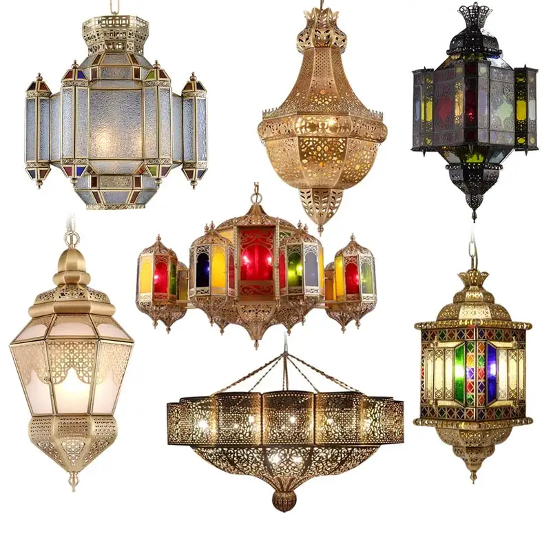 Lámparas Vintage de la mejor calidad de fábrica, iluminación de lujo, lámpara Bohemia exótica para restaurante, Hotel, candelabro marroquí