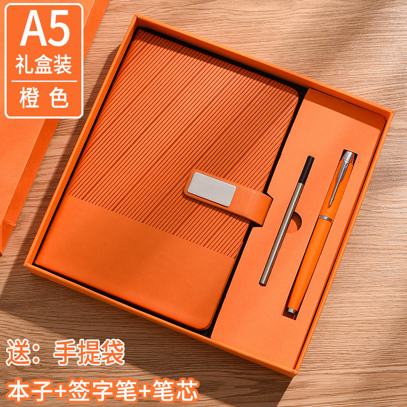 Caja de regalo de lujo, set de 4 piezas - A5 - Naranja - 240 páginas