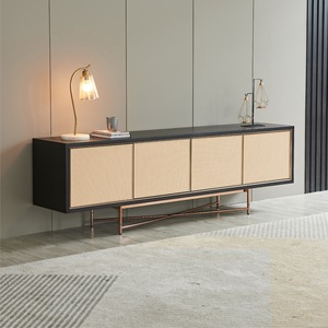 Hiện đại sang trọng phòng khách <span class=keywords><strong>TV</strong></span> Tủ Đen gỗ sồi Kim Loại Cơ sở mây cửa <span class=keywords><strong>TV</strong></span> đứng - Product Image 1