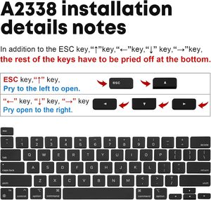 <strong>Keyboard</strong> <strong>Key</strong> Caps <strong>Replacement</strong> for MacBook Pro 13&quot; A2338 M1 2020 Keycaps with Removal Tool US UK EU RU FR SP - Product Image 4