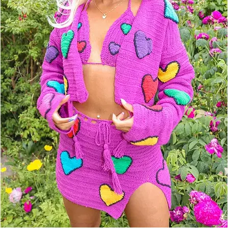 Conjunto de sujetador informal sin mangas para mujer, conjunto de Top y falda con estampado de girasol y ganchillo de látex 2021