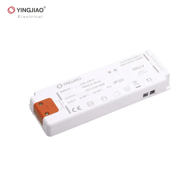 YingjiaoマルチLEDドライバー薄型定電圧30W60W電源12V24VLED照明電源