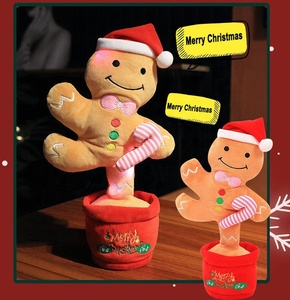 Noel hediyesi dekorasyon dans büküm şarkı noel ağacı Elk zencefilli kurabiye penguen peluş oyuncak flaş ışığı ile - Product Image 6