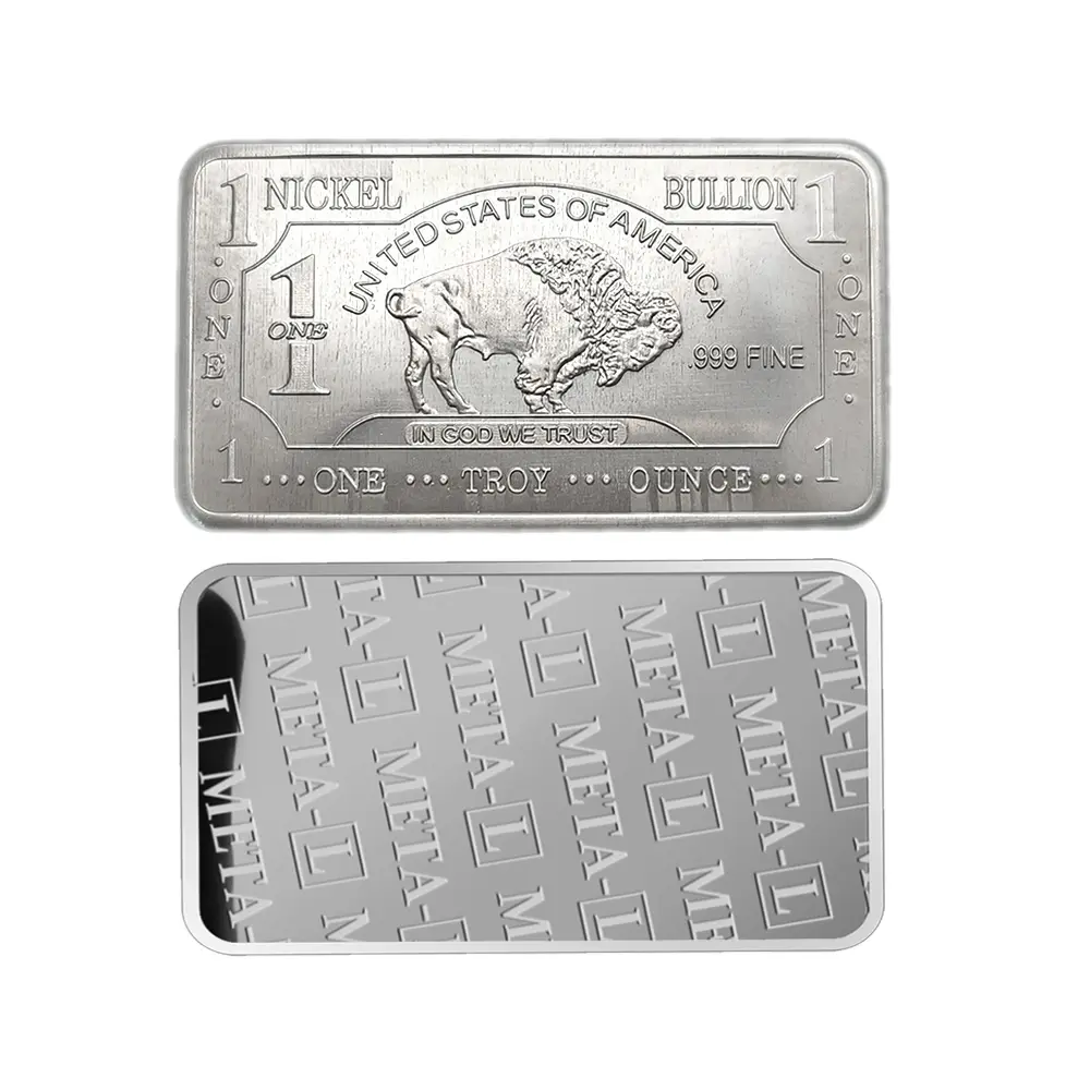 1 oz/un'oncia Troy bufalo. 999 lingotti fini nichel Bar lingotto metallo collezione d'arte Ni