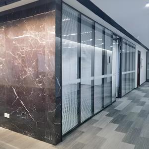 Indoor Office <strong>Partition</strong> Wall <strong>System</strong> with Acoustic Aluminum Frame Glass <strong>Partition</strong> Customizable Office Dividers