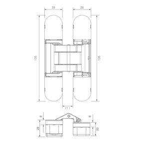 Vt60 60 60kg 180 độ giấu điều chỉnh cửa bản lề 3D có thể điều chỉnh 3D bằng gỗ tuôn ra cửa - Product Image 5