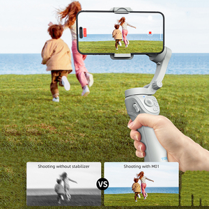 M01 gấp ba Trục Gimbal ổn định chân máy thông minh theo dõi khuôn mặt điện thoại Selfie Stick với điền ánh sáng chân máy - Product Image 5