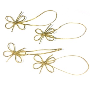 OKAY personalizado 1,5mm oro metálico cuerda elástica pre-tie arco elástico bucles elásticos con 2 bucles para decoración regalos, cajas, etiquetas - Product Image 1