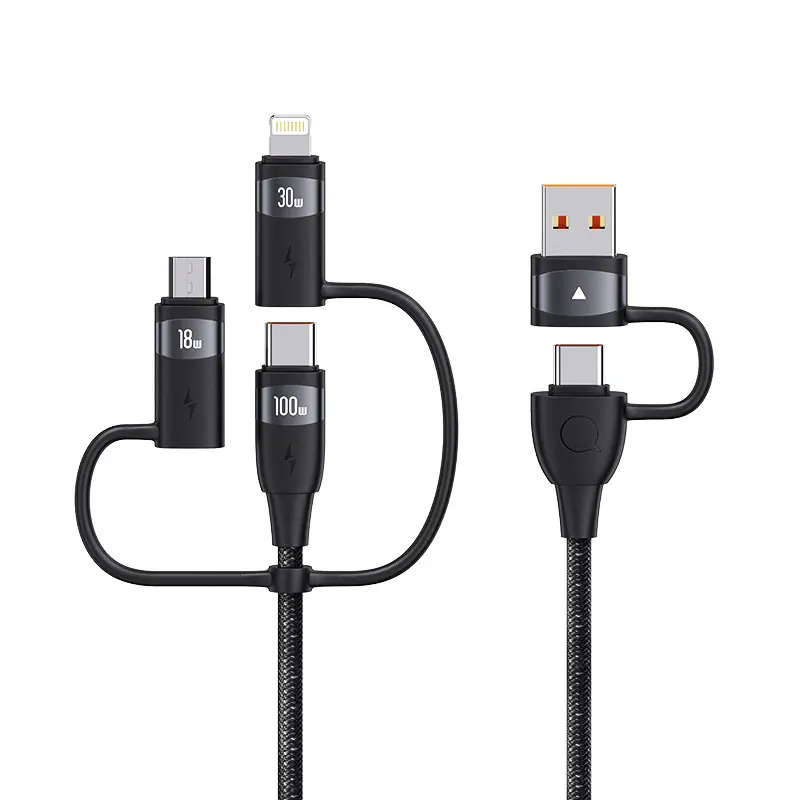 Two In One Three In One Multiple Mobile Phone Simultaneously Charging 60W Aluminum Alloy PD Fast Charging Data Cable