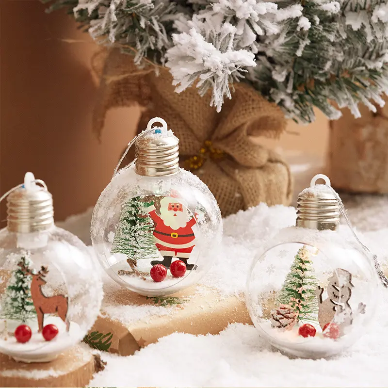 Bolas de cristal de Navidad decoración árbol de Navidad colgante decoración material paquete iluminación decoración bolas