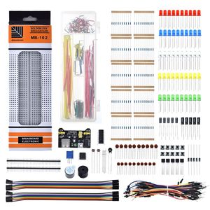 Componente elettronico avviatore di base con 830 punti di fissaggio Breadboard resistore per cavo condensatore potenziometro LED per Arduino Kit .. - Product Image 3