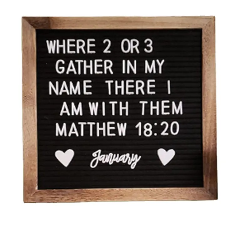 Wood Frame Gray Baby Announcement Sign First Day Of School Board Message Board Classroom Felt Wholesale Wooden Letter Board