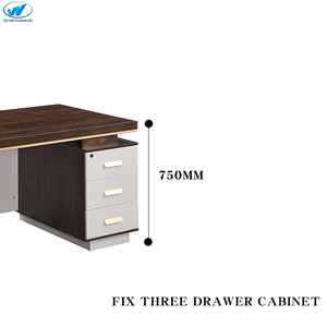 Fábrica barata tres cajones y puerta tipo gabinete fijo grueso escritorio ordenador escritorio gerente mesa de oficina administrativa - Product Image 3