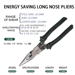 Çok fonksiyonlu evrensel çapraz iğne kargaburun karbon çelik donanım araçları için kombine pense elektrik 8 \" - Product Image 4