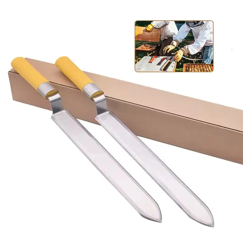 Cuchillo de plástico para destapar, herramienta de mano de colmena de abeja de doble cara dentada, herramienta de apicultor para panal