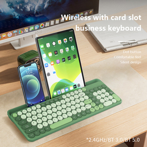 Teclado de ordenador para teléfono y tableta de 2,4G, teclado inteligente compatible con 3 dispositivos, teclado inalámbrico de 2 modos