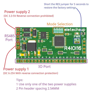 ELETECHSUP R4IOI16 5 IN 1 16CH Modbus Rtu digitale modulo IO Pin Core scheda di commutazione ingresso uscita PLC HMI remoto IO IN espansione - Product Image 1