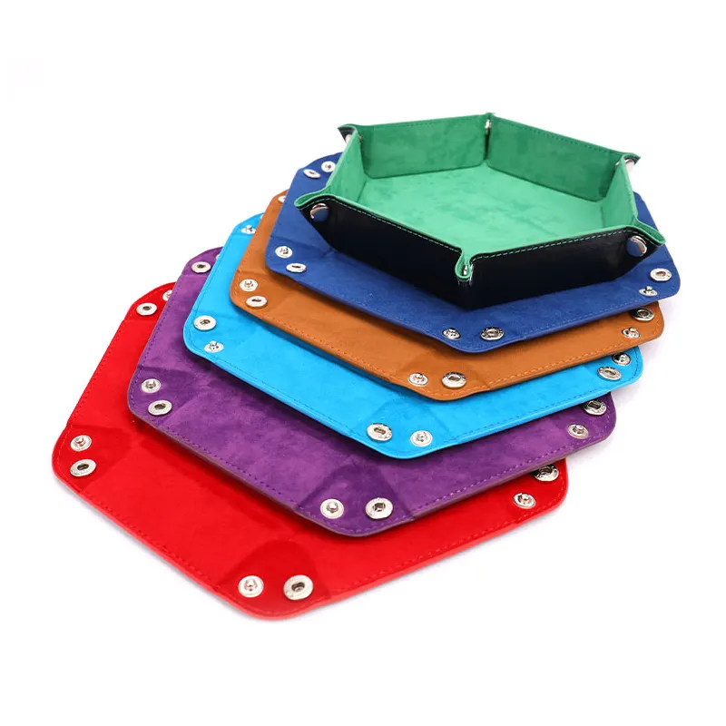 Atacado alta qualidade Jóias Display Tray Play Game Pu Leather Felt Dice Tray