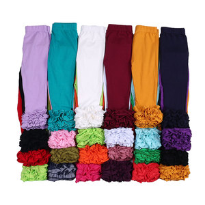 Toptan özel polyester baskı bebek kız tayt güz kış yürüyor kız çiçek pantolon katı pamuk küçük kız pantolon <span class=keywords><strong>2025</strong></span>