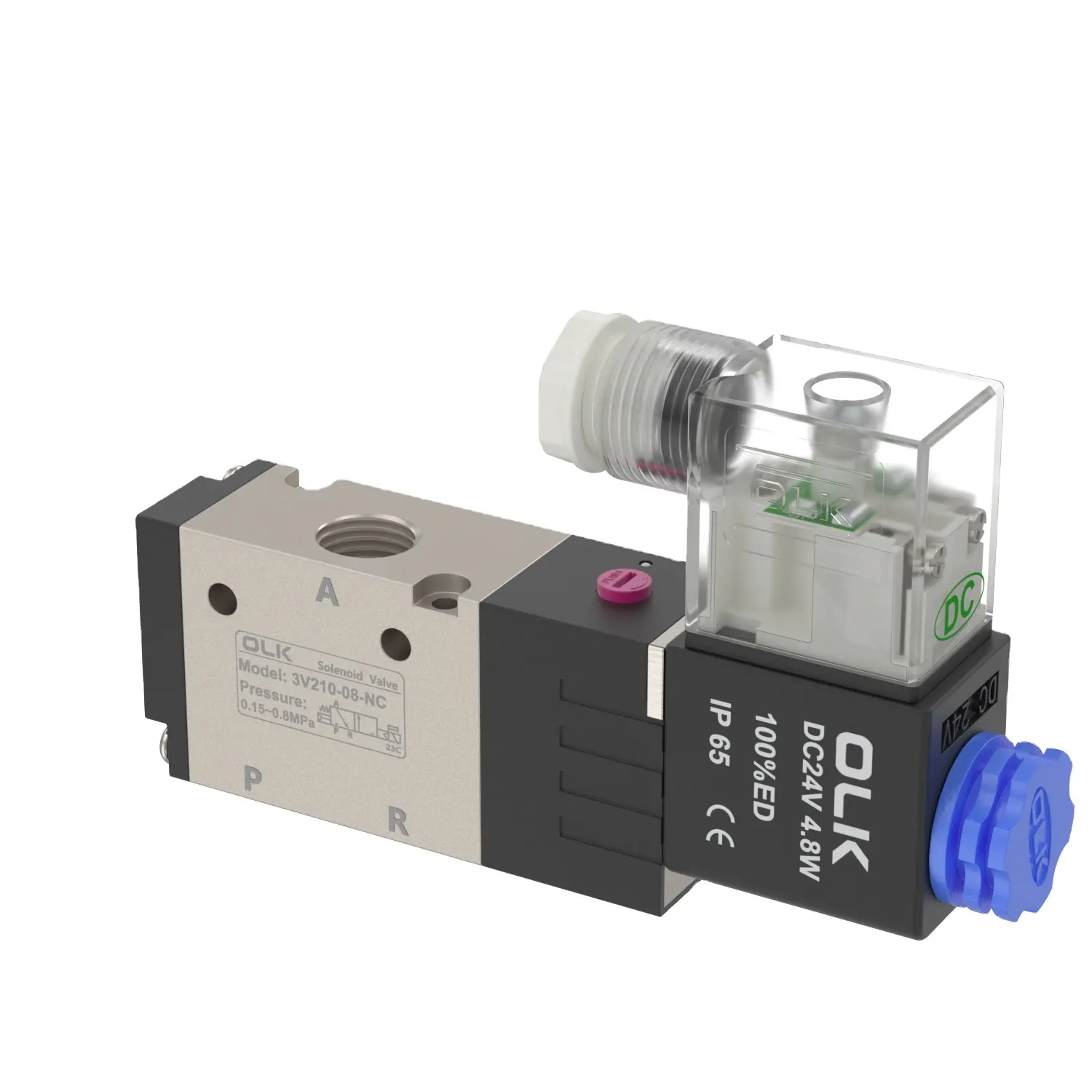 Válvula solenoide serie OLK 3V110 CNC válvula eléctrica controlada por aire de 3 vías tipo enchufe 3V110-M5 válvula solenoide en miniatura