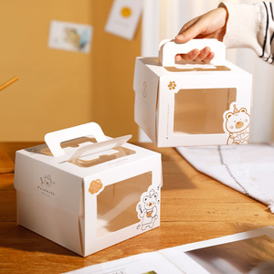 Şeffaf pencereler ile özelleştirilmiş kare kek kutuları geri dönüşümlü s Cupcake konteyner gıda ambalaj kabartmalı özellikleri için - Product Image 1