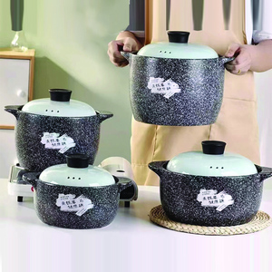 HGlassカバー調理器具サプライヤーガス炊飯器ドライバーンスープシチュー鍋キャセロール皿蓋付きマイファンストーンパターン - Product Image 2