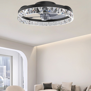 Modern Remote Control <strong>Crystal</strong> Ceiling <strong>Fan</strong> With <strong>Light</strong> for Home Bedroom Living Room <strong>Fans</strong> 3CCT 6-Speeds Led Ceiling <strong>Fans</strong> - Product Image 1