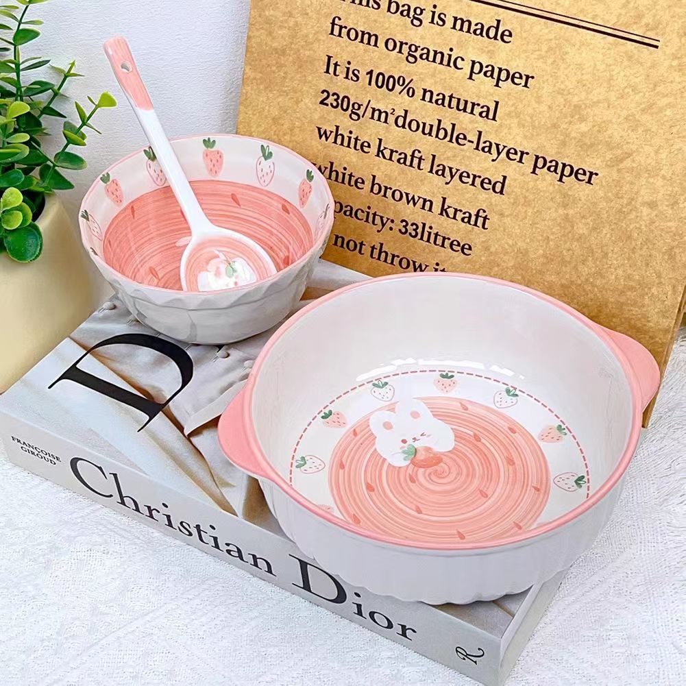 3-piece set b-strawberry rabbit