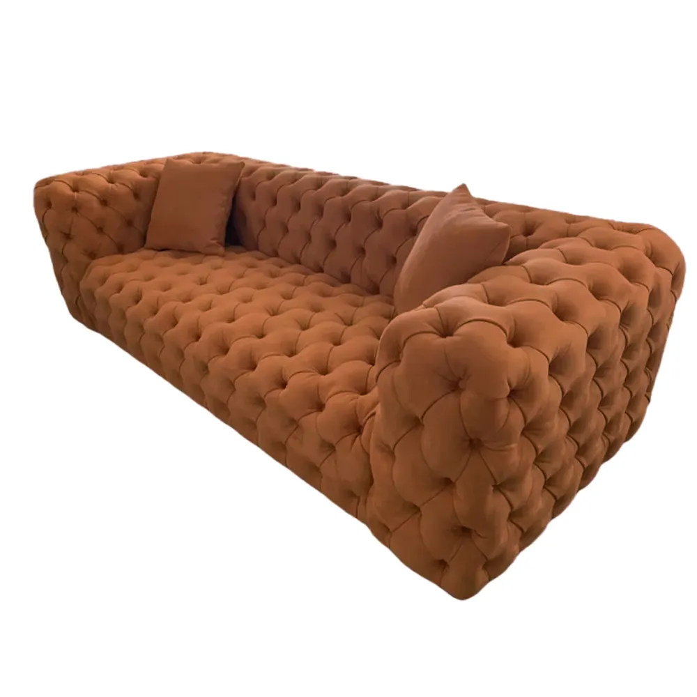 Sofá de lujo Chesterfield moderno para sala de estar, conjunto de sofá de terciopelo con mechones, venta de muebles, Canape en línea