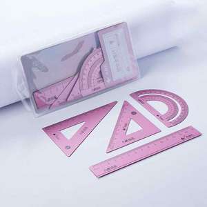 4 adet 15cm cetvel iletki sağ açı üçgen alüminyum geometri takım elbise - Product Image 4