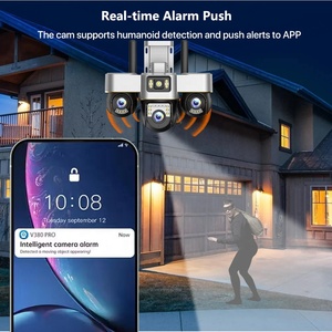 Regis V380 tripla lente 3 schermi 4G Sim sorveglianza esterna 2 vie Audio a colori visione notturna 6MP IP Auto Tracking Camera Ptz - Product Image 2