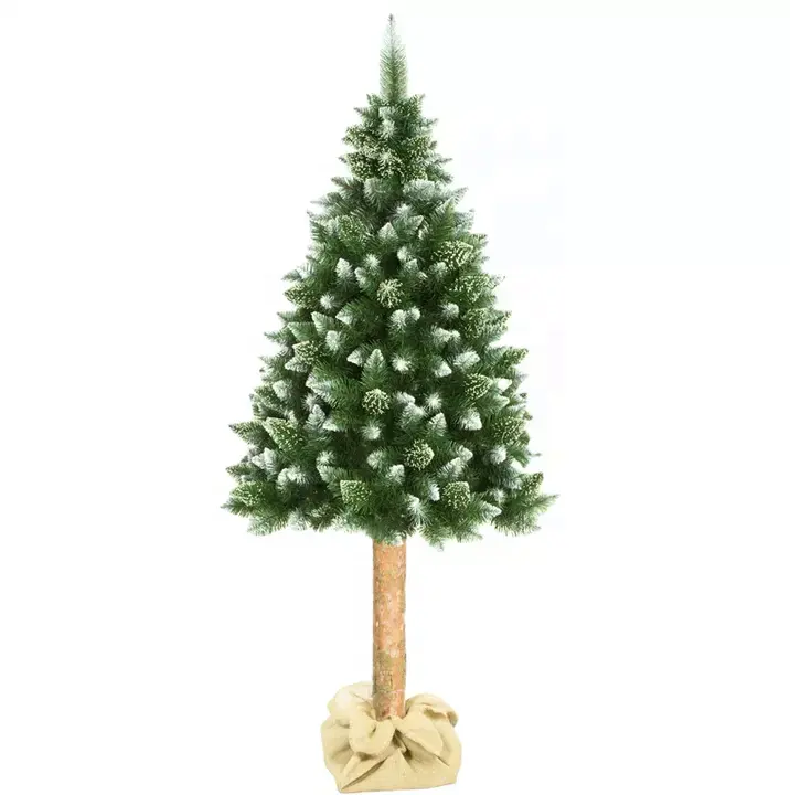 180CM con poste de madera Árboles de Navidad artificiales en un tronco natural