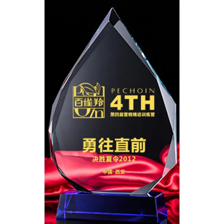 Factory Direct Sale Crystal Trophy Awards Water Drip Shape Crystal Trophy Quantity Discount Quality Assurance