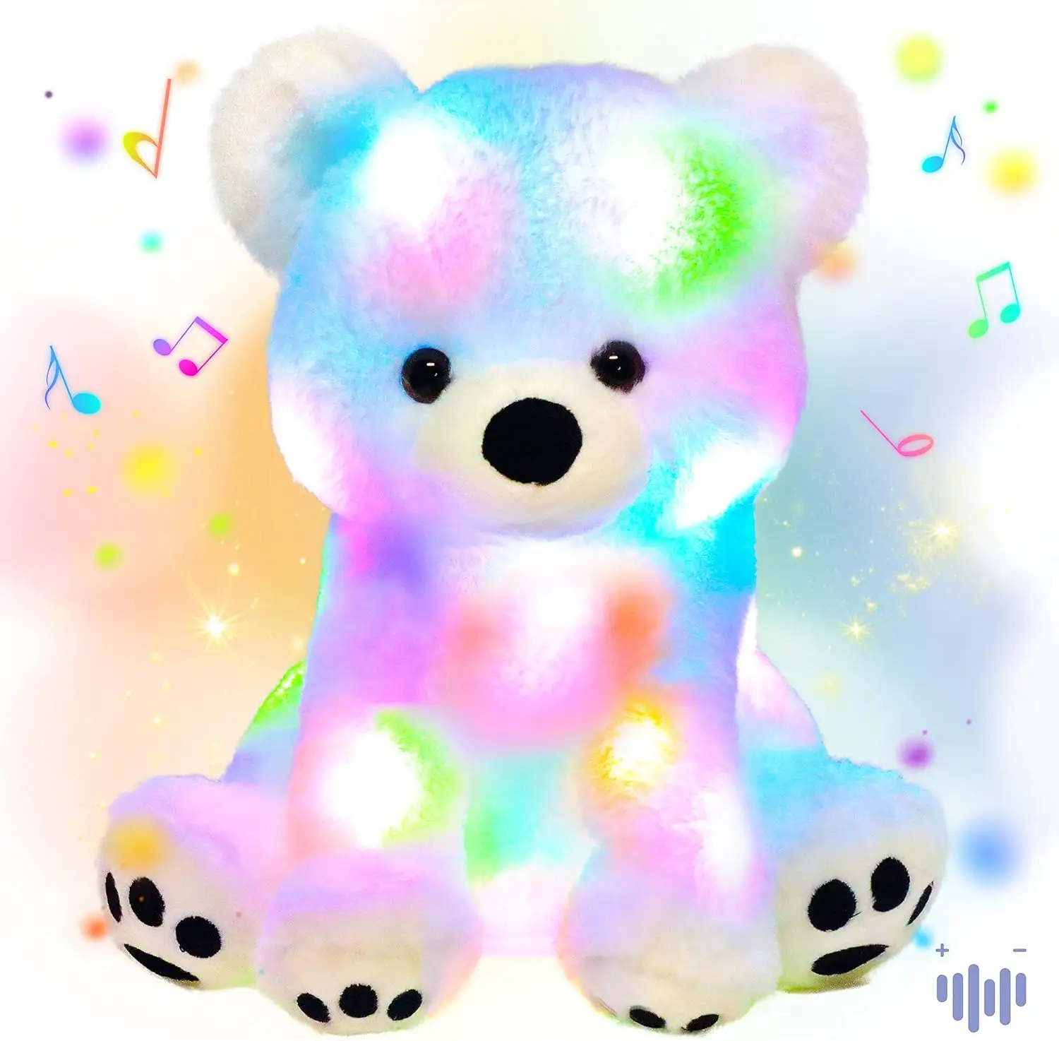 Customize Wholesale LED Musical Stuffed Polar Bear Light up Singing Plush Toy Adjustable Volume Soothe Birthday Festival
