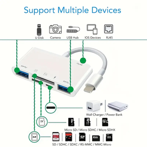适用于IPhone14/13 /12/11存储卡读卡器Otg相机适配器的6合1 sd卡读卡器支持sd卡和tf卡 - Product Image 5