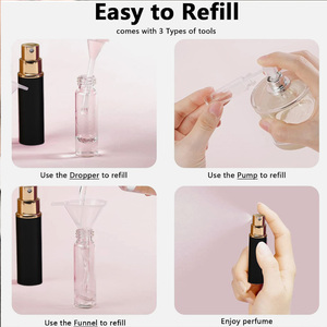 10ml di vendita calda bottiglia di nebulizzatore di profumo in alluminio portatile nero pressurizzato brina con superficie antigelo tappo di tenuta più recente bottiglia di metallo - Product Image 5