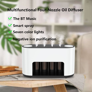 Intelligenter Luft reiniger mit ätherischem Öl Aroma diffusor Vier Düsen Nebel macher LED Licht Musik lautsprecher tragbare Autoöl diffusoren