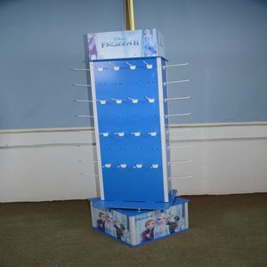 Servizio professionale su misura cartoncino cartoncino Display rotante 4 lati piano espositore con gancio