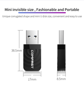 COMFAST 1300M Dual Band 2 4G 5 8G kablosuz USB adaptörü CF-812AC RTL8812BU yonga seti PC için kablosuz LAN WIFI5 adaptörü - Product Image 6