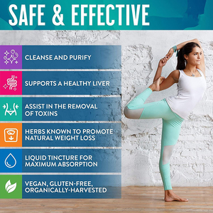 Supplément OEM pour la santé du foie, gouttes liquides pour chardon-Marie, gouttes pour la perte de poids, détox du foie, bardane, pissenlit, extrait de racine de gingembre - Product Image 3