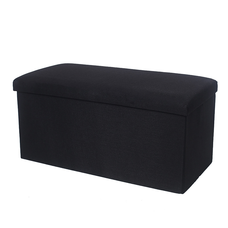 Cotton and linen storage stool - black, a quality choice