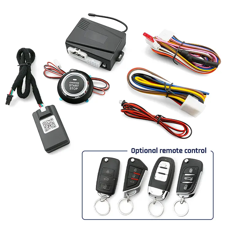 Inmovilizador universal para coche, control remoto unidireccional, botón de arranque y parada del motor, sistema de entrada sin llave, alarma inteligente para coche