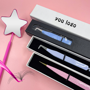 JOMAY Private Label pinzette applicatore di plastica rosa per ciglia pinzette magnetiche sfuse confezionando pinzette per ciglia finte - Product Image 3