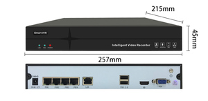 Sistema de cámara IP para interiores Visión nocturna Sensor CMOS Video de 4 canales Micrófono incorporado para monitoreo Compatible