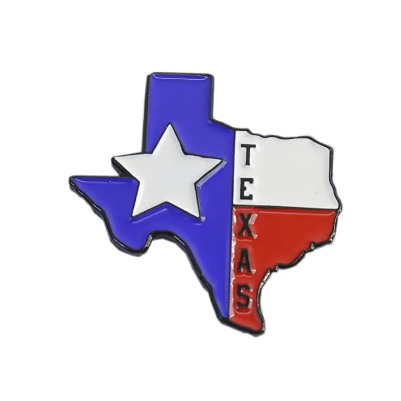 Texas Lone Star State Edition Estado Forma do Texas Esmalte Lapel Pin