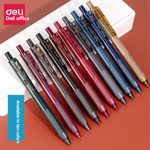 Deli A201 High Quality Retro <strong>Color</strong> Gel Pen Purple + Gray 2 Press Pen 0.5mm Small Fresh Student <strong>Notebook</strong> <strong>Notes</strong> <strong>with</strong> <strong>Color</strong> Pen - Product Image 2
