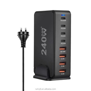Smart 8-Port Ultra High Demand Electronics Charging Station 4 <strong>USB</strong> 4 <strong>USB</strong>-C 240W <strong>Output</strong> <strong>Power</strong> for <strong>Multiple</strong> Devices for Laptop EU - Product Image 6