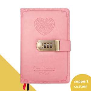 2021A5 B6 PU Cover Personal Pink Diary Password Coded <strong>Lock</strong> 116 Sheets <strong>Notebook</strong> <strong>with</strong> Box Journals Thick <strong>Notepad</strong> School Stationery - Product Image 6