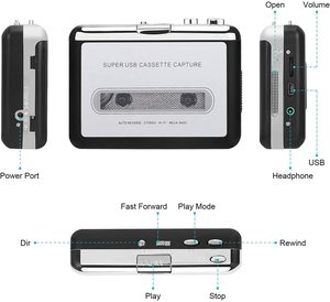 最新专业盒式录音机录音机磁带随身听USB盒式录音机到MP3转换器 - Product Image 5